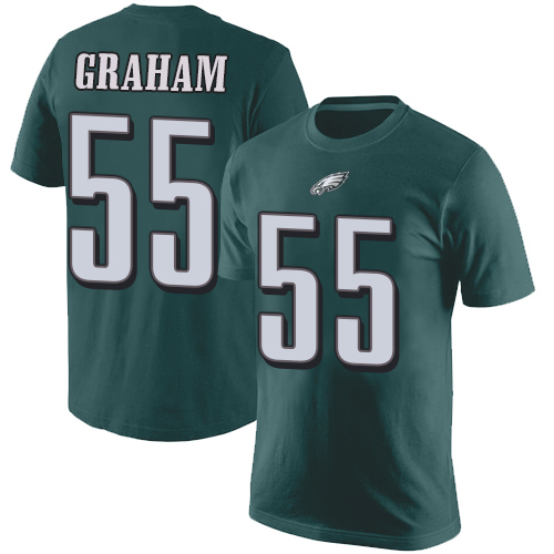 Men Philadelphia Eagles #55 Brandon Graham Green Rush Pride Name and Number NFL T Shirt->nfl t-shirts->Sports Accessory